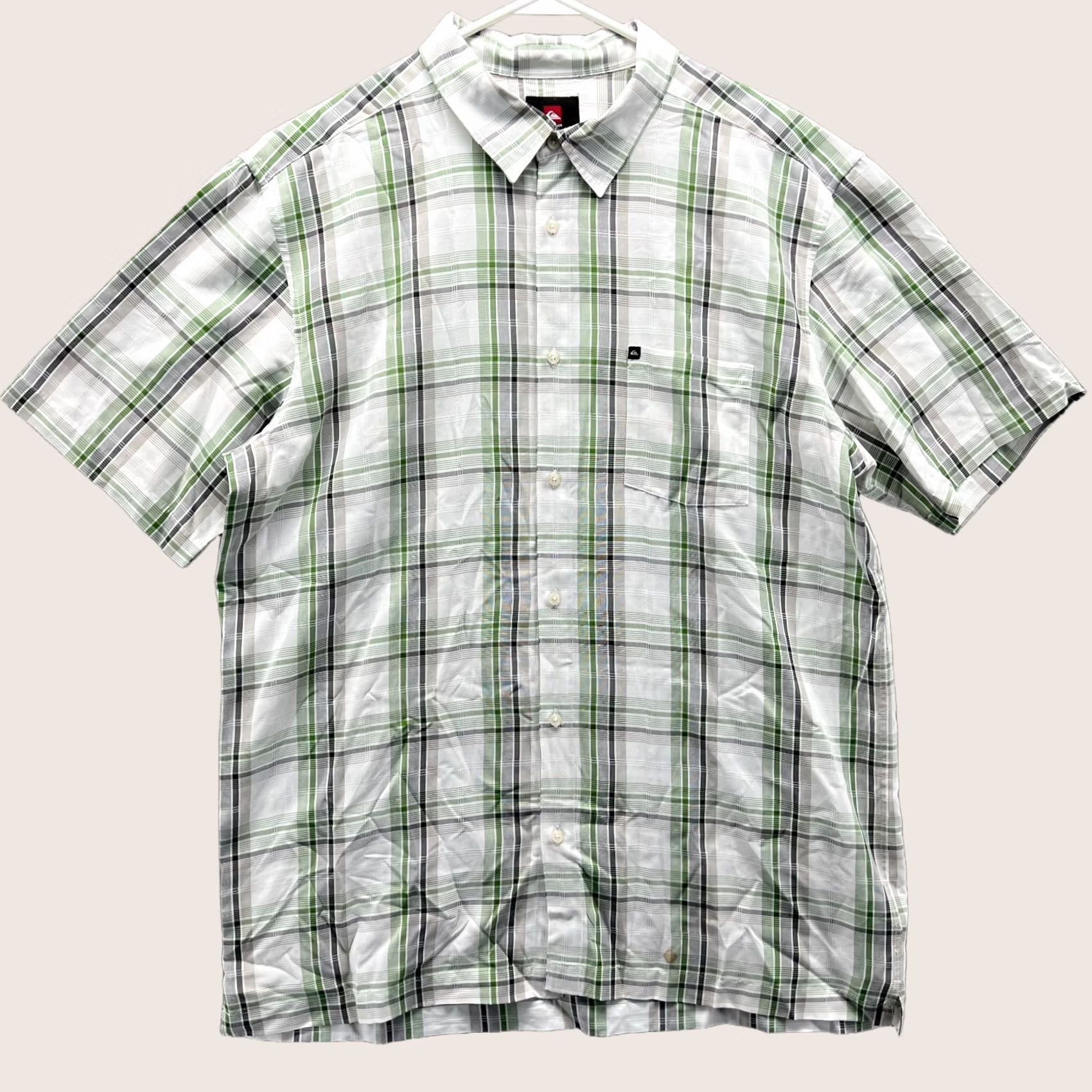 Quiksilver VINTAGE Quiksilver Shirt Mens XL Green White Button-Down Plaid Short Sleeve Preppy Size US XL / EU 56 / 4 - 1 Thumbnail