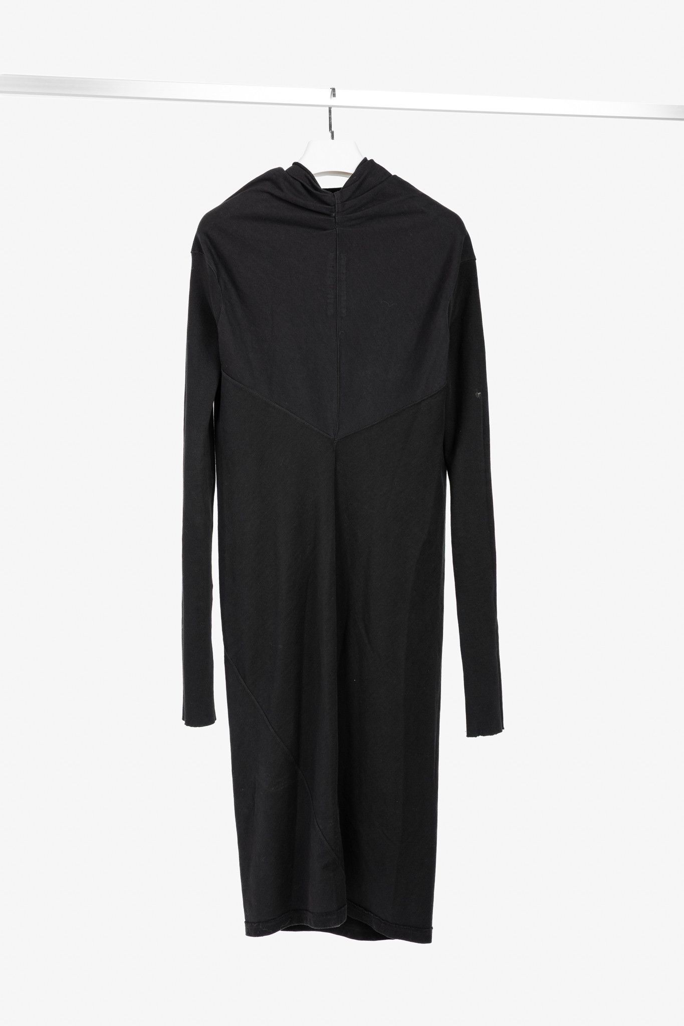 Rick Owens Drkshdw Rick Owens DRKSHDW AW/14 Black Cotton Long-Sleeve Midi Dress Size M / US 6-8 / IT 42-44 - 2 Thumbnail