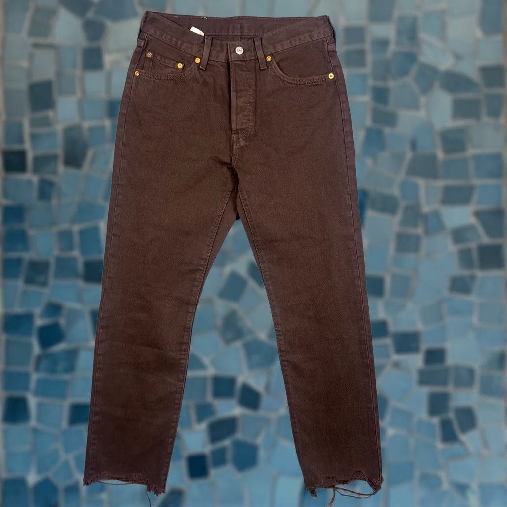 Levi's Levi's 501 Jeans Mens 28x30 Button Fly Denim Brown 90s Grunge Size US 28 / EU 44 - 1 Thumbnail