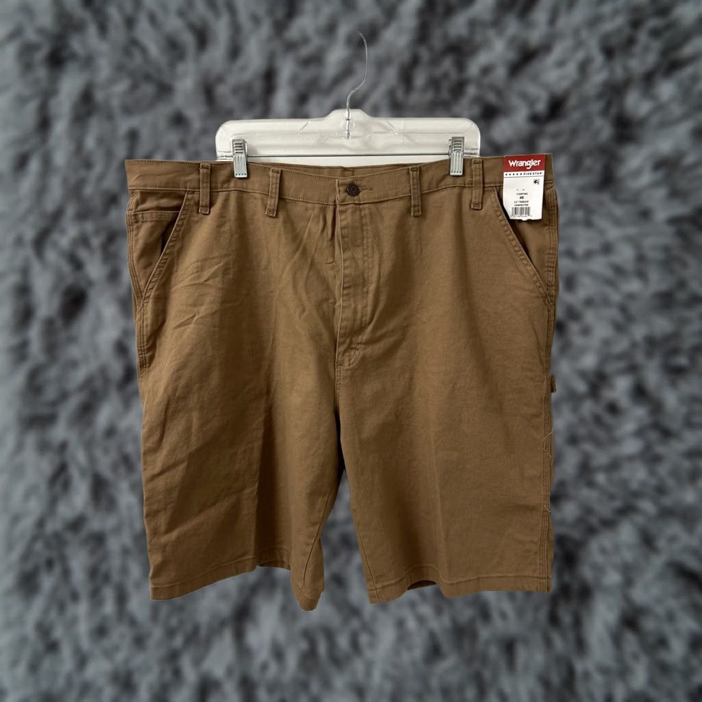 Wrangler Wrangler Carpenter Shorts Mens 46 Brown YKK Five Star 5 Pockets 11” Inseam Summer Workwear Outdoor Stretch Casual Cotton Belt Loop Denim Short Size US 30 / EU 46 - 1 Thumbnail