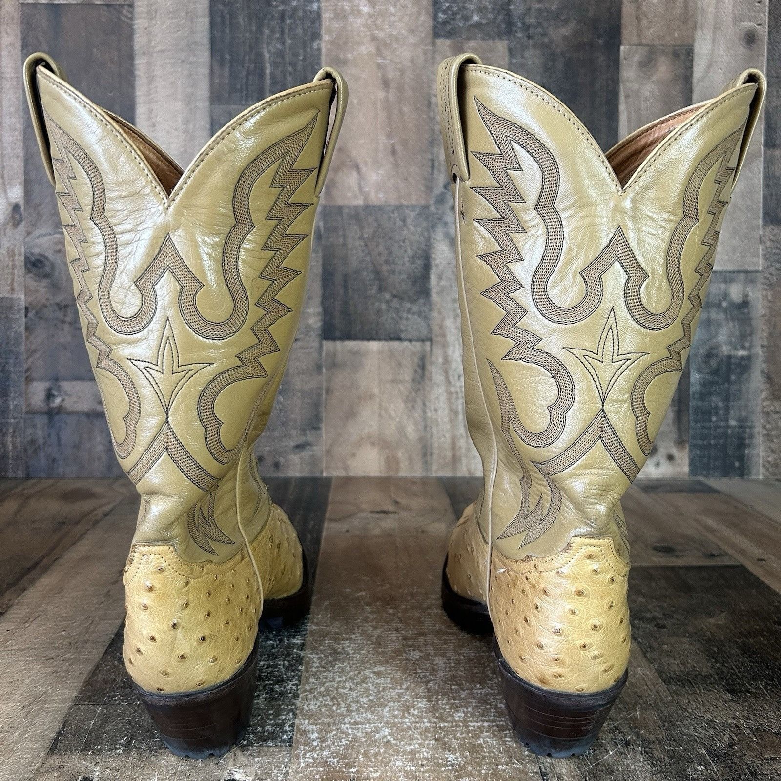 Tony Lama Tony Lama Vintage Lug Sole Ostrich Cowboy Boots Mens 9.5 EE Size US 9.5 / EU 42-43 - 10 Thumbnail
