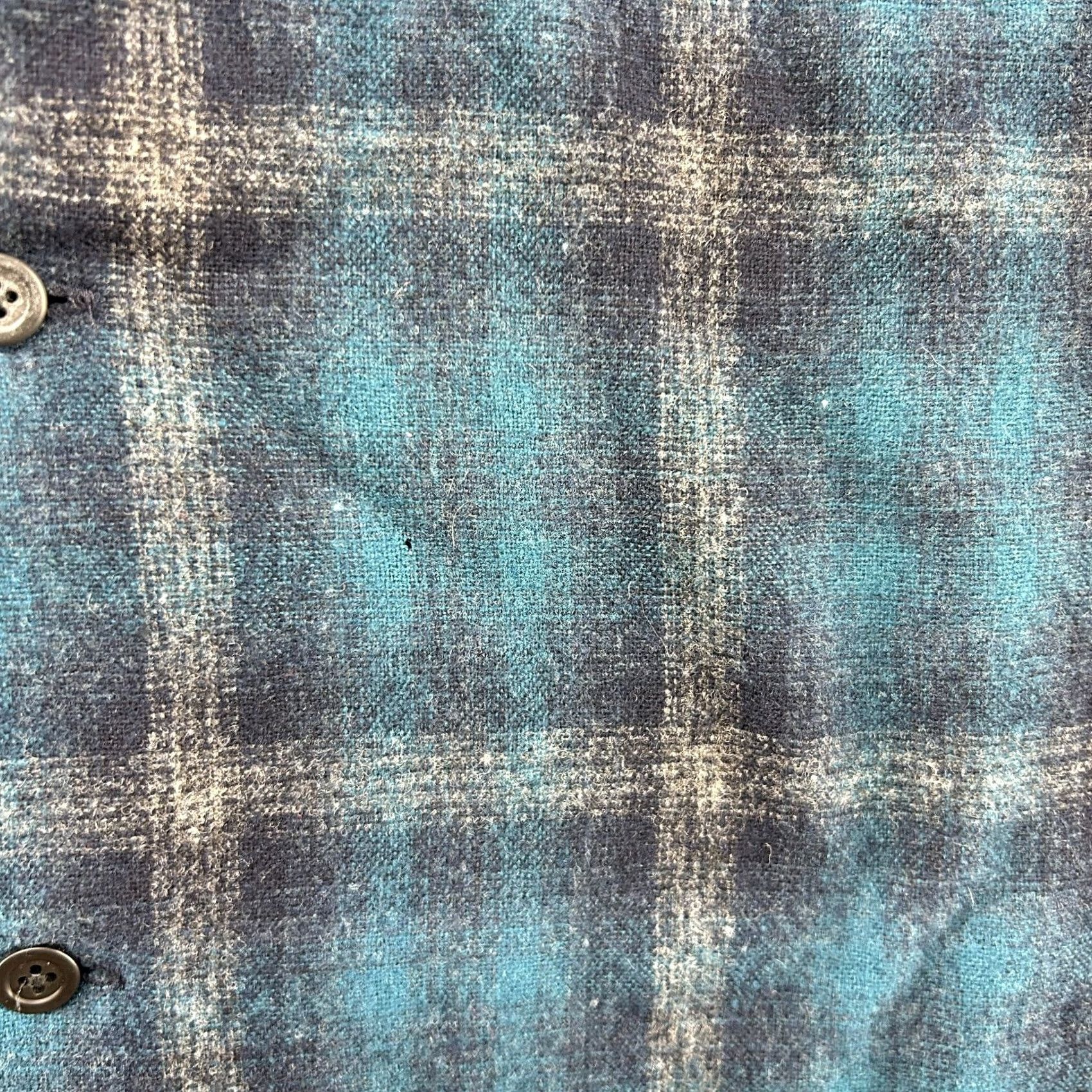 Pendleton VINTAGE Pendleton Shirt Mens XL Blue Black Loop Collar Wool Flannel Shadow Plaid Size US XL / EU 56 / 4 - 4 Thumbnail