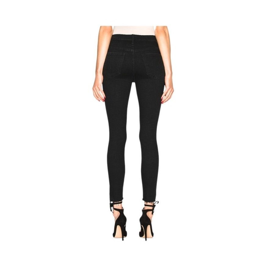 MOTHER Mother Stunner Zip Ankle Step Fray Jeans Not Guilty Black 24 Size 24" / US 00 / IT 34 - 3 Thumbnail