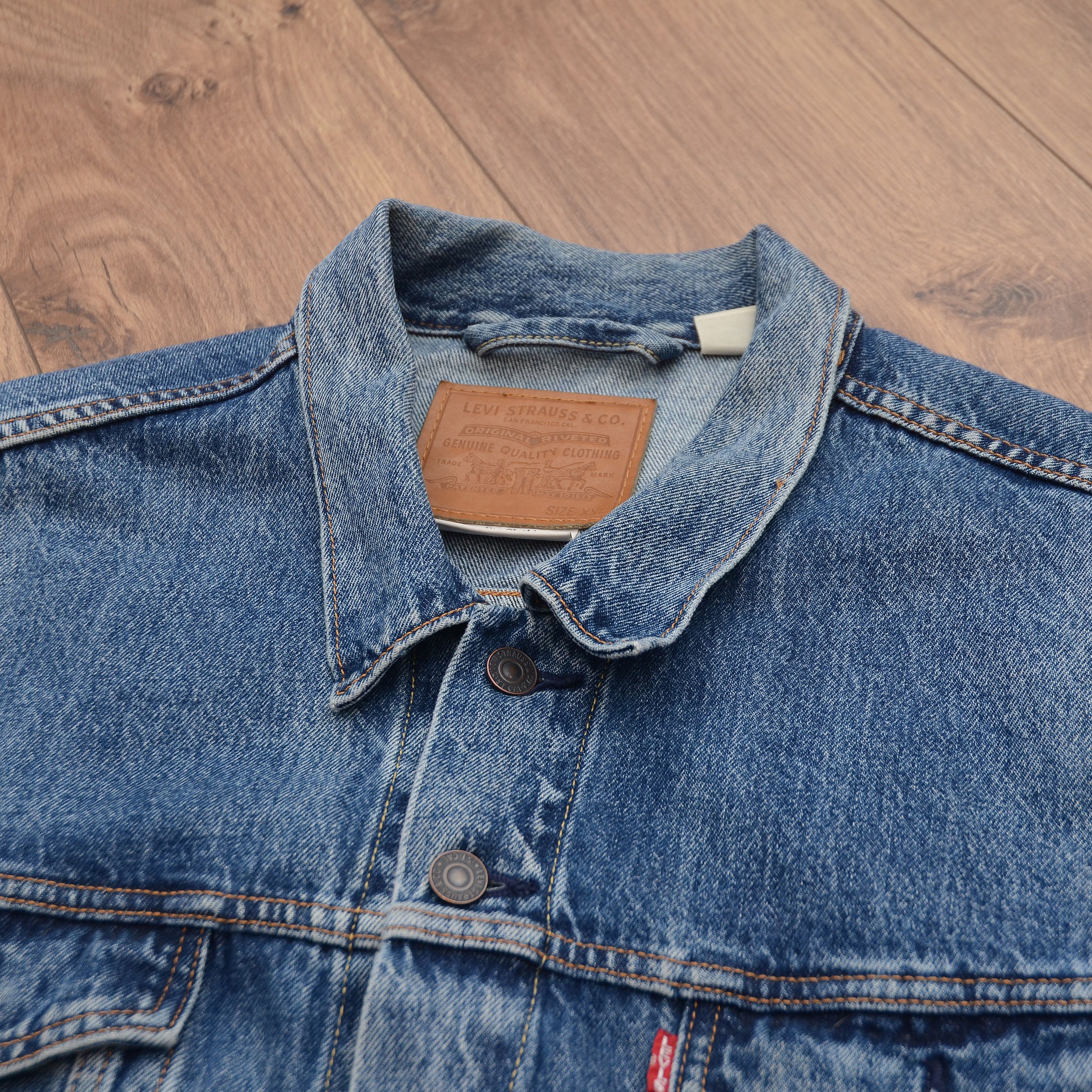 Levi's Levi’s Premium Trucker Jacket Jean Denim Big E Tab Vintage Size US XXL / EU 58 / 5 - 9 Thumbnail