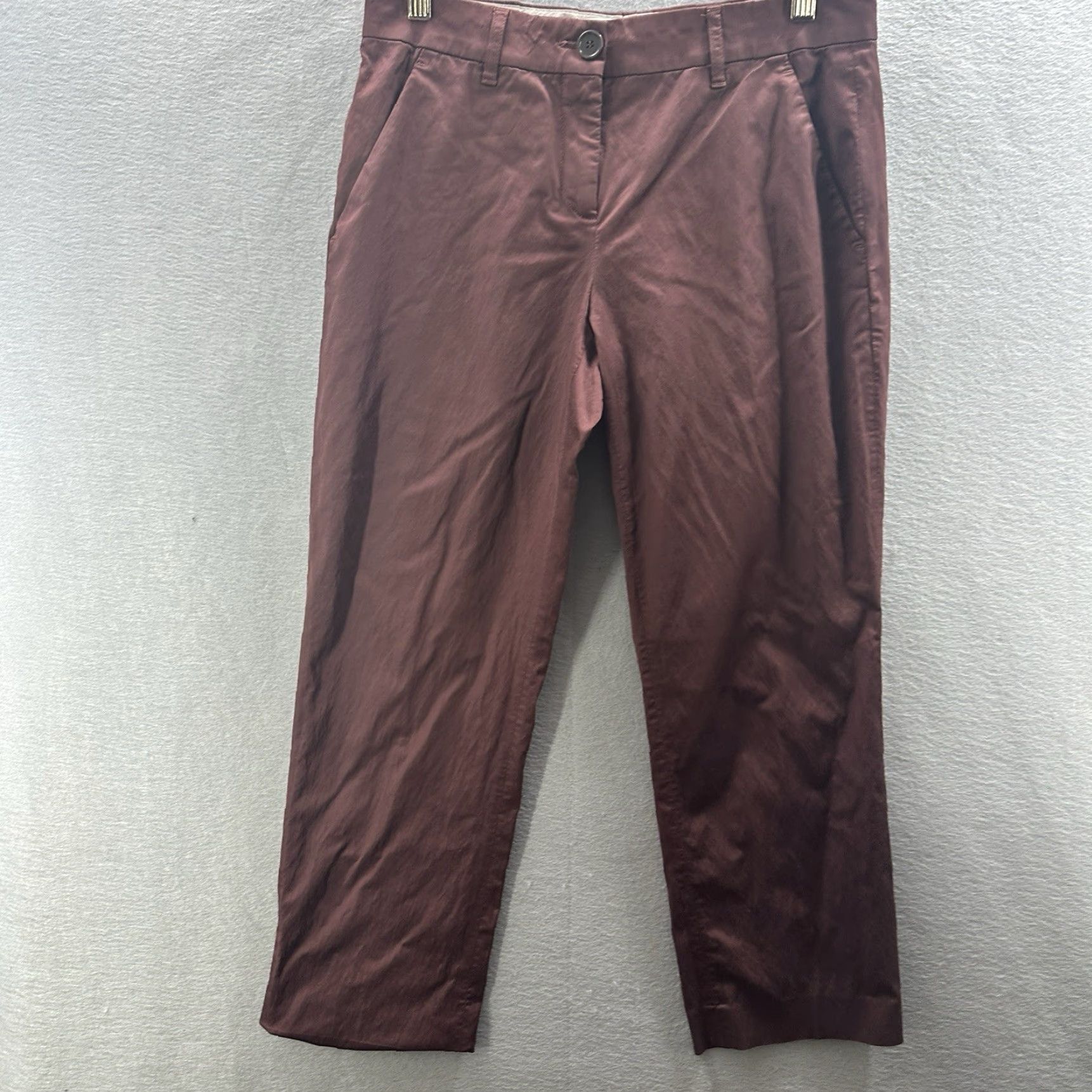 Etro ETRO Pants Womens 42 Medium Silk Sheen Cropped Capri Quiet Luxury Cropped Pants ETRO Women City Preppy 90s Mens Womens Size 28" / US 6 / IT 42 - 2 Thumbnail