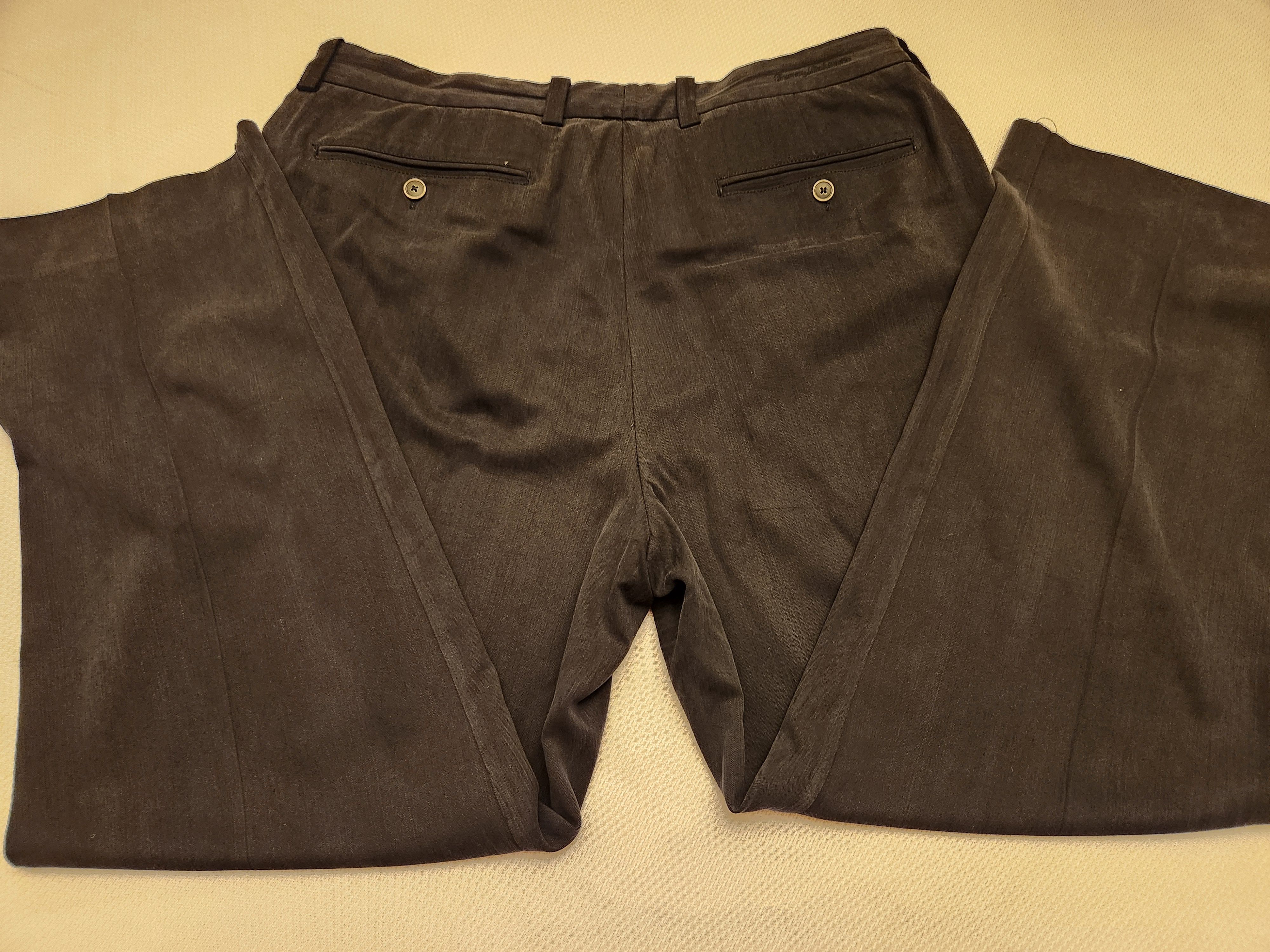 Tommy Bahama Silk/Rayon Navy Blue Pleated Front Pants Size US 35 - 3 Thumbnail