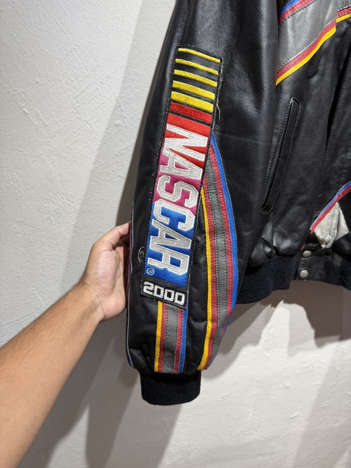 Jeff Hamilton Vintage Jeff Hamilton Nascar Leather jacket Size US L / EU 52-54 / 3 - 5 Thumbnail