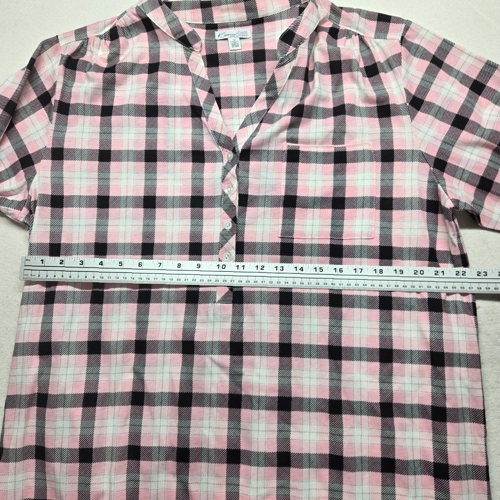 Pinko Kim Rogers Nightgown Pink Plaid Oversized Button Shirt Intimates Sleepwear 1X Shirt Womens Nightgown Pink 1X Size XL / US 12-14 / IT 48-50 - 4 Thumbnail