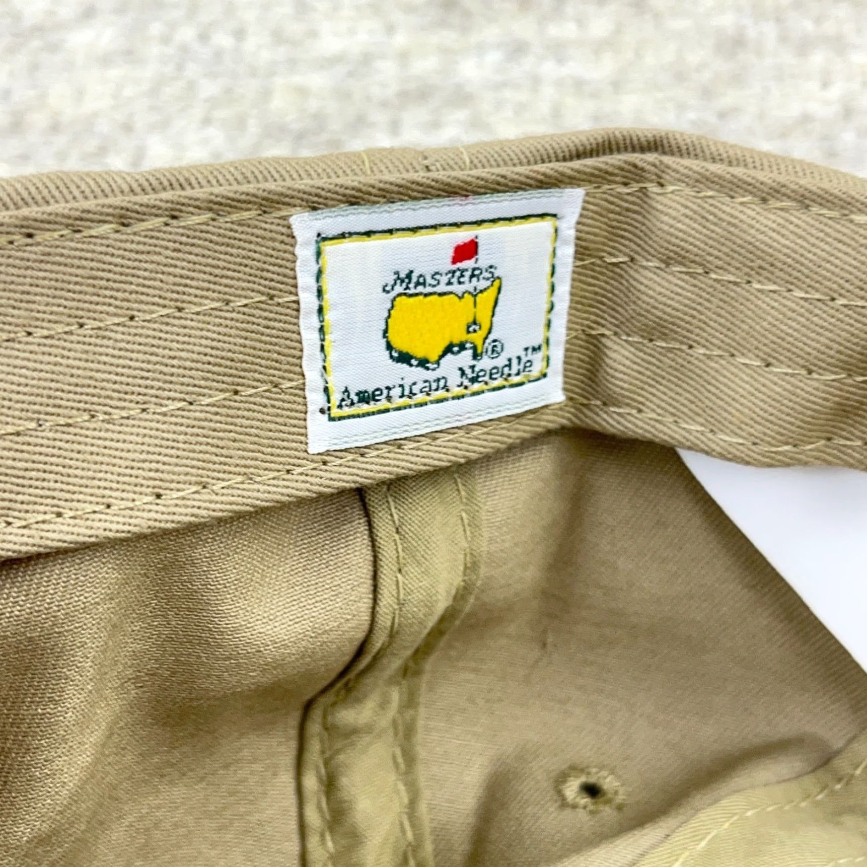 American Needle VINTAGE American Needle The Masters Hat Cap Adjustable Strap Back Augusta Nationals Y2K 2004 Tan Khaki USA Beige Twill Golf Hat Mens Size ONE SIZE - 7 Thumbnail
