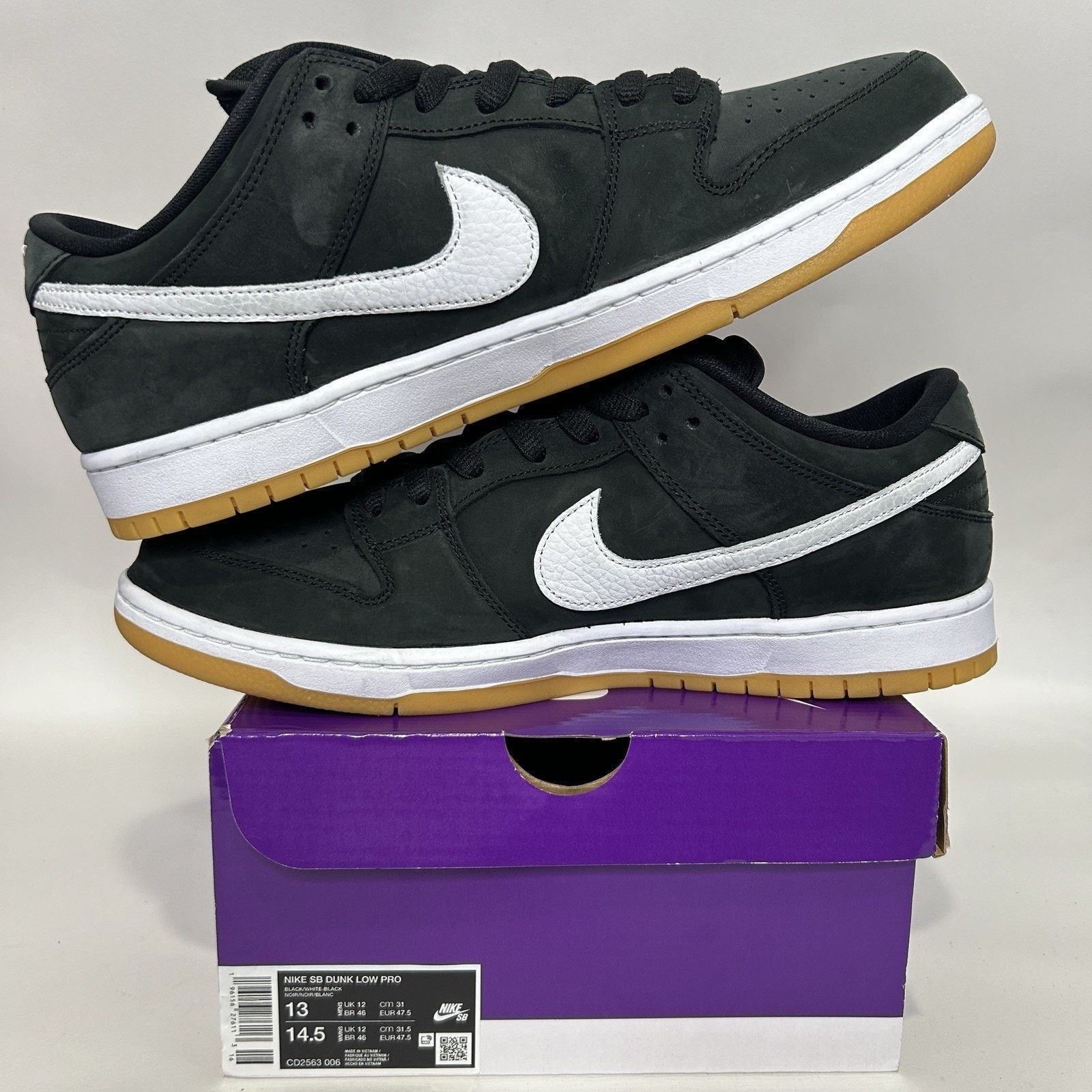 Nike Nike SB Dunk Low Pro “Black Gum” Size US 13 / EU 46 - 3 Thumbnail