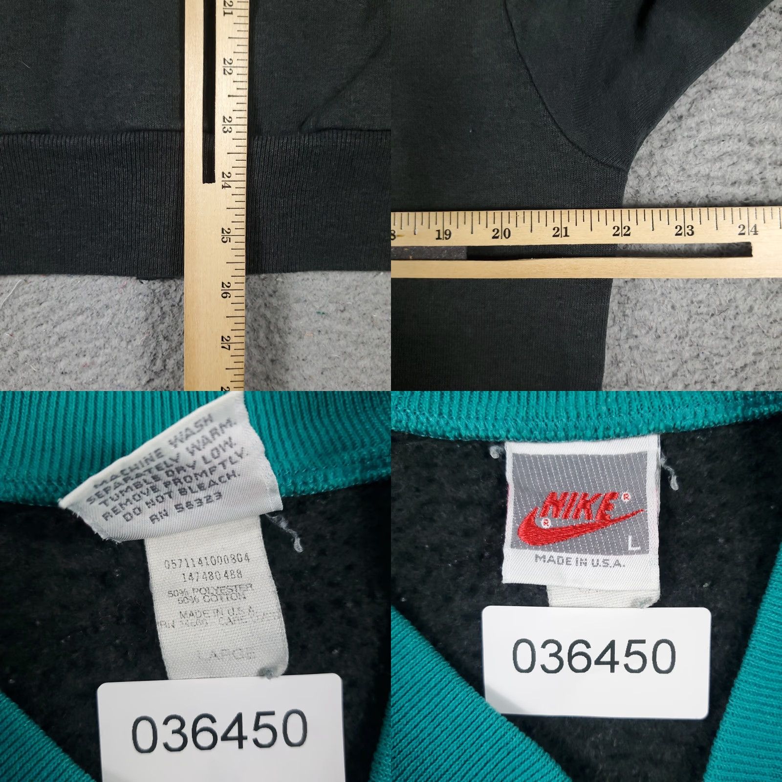 Nike VINTAGE Nike Jacket Mens Large Gray Teal 80s 90s Swoosh Full Zip Track Sweater Size US L / EU 52-54 / 3 - 8 Thumbnail