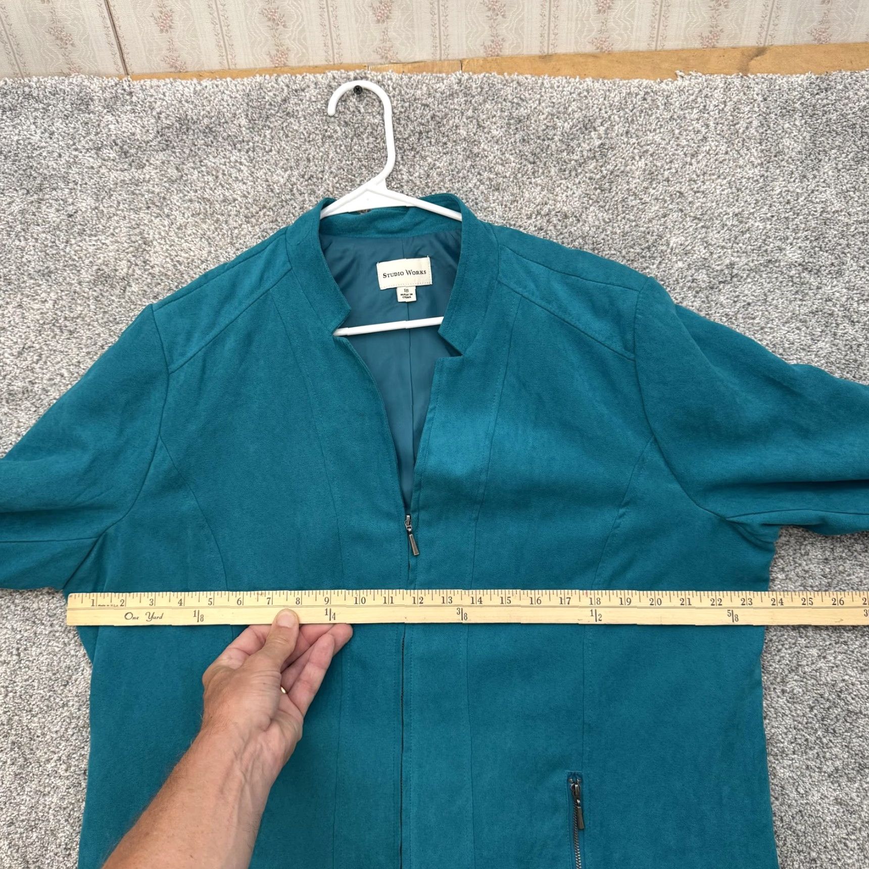 Vintage Studio Works Jacket Womens 18 Faux Suede Full Zip Lined Pockets Classic Size XXL / US 16-18 / IT 52-54 - 5 Thumbnail