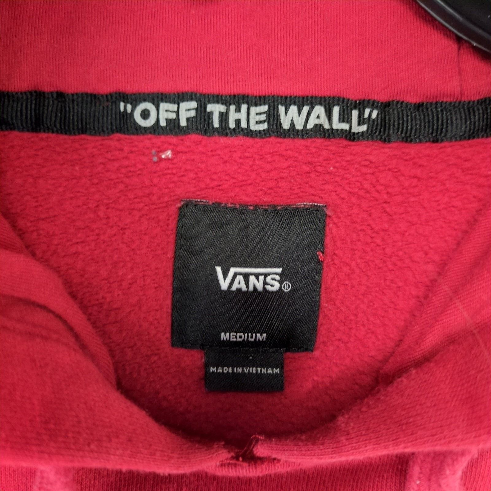 Vans Vans Off The Wall Men's M Red Fleece Pullover Hoodie Skater Size US M / EU 48-50 / 2 - 2 Thumbnail