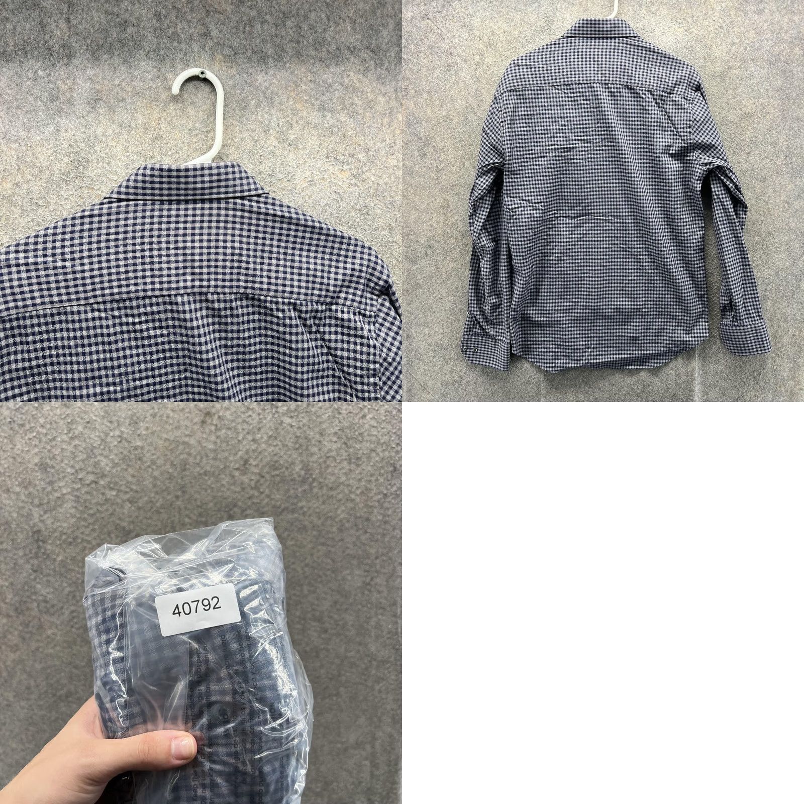 BUGATCHI Bugatchi Shirt Mens Large Blue Check Slim Fit Long Sleeve Button Casual Size US L / EU 52-54 / 3 - 8 Thumbnail