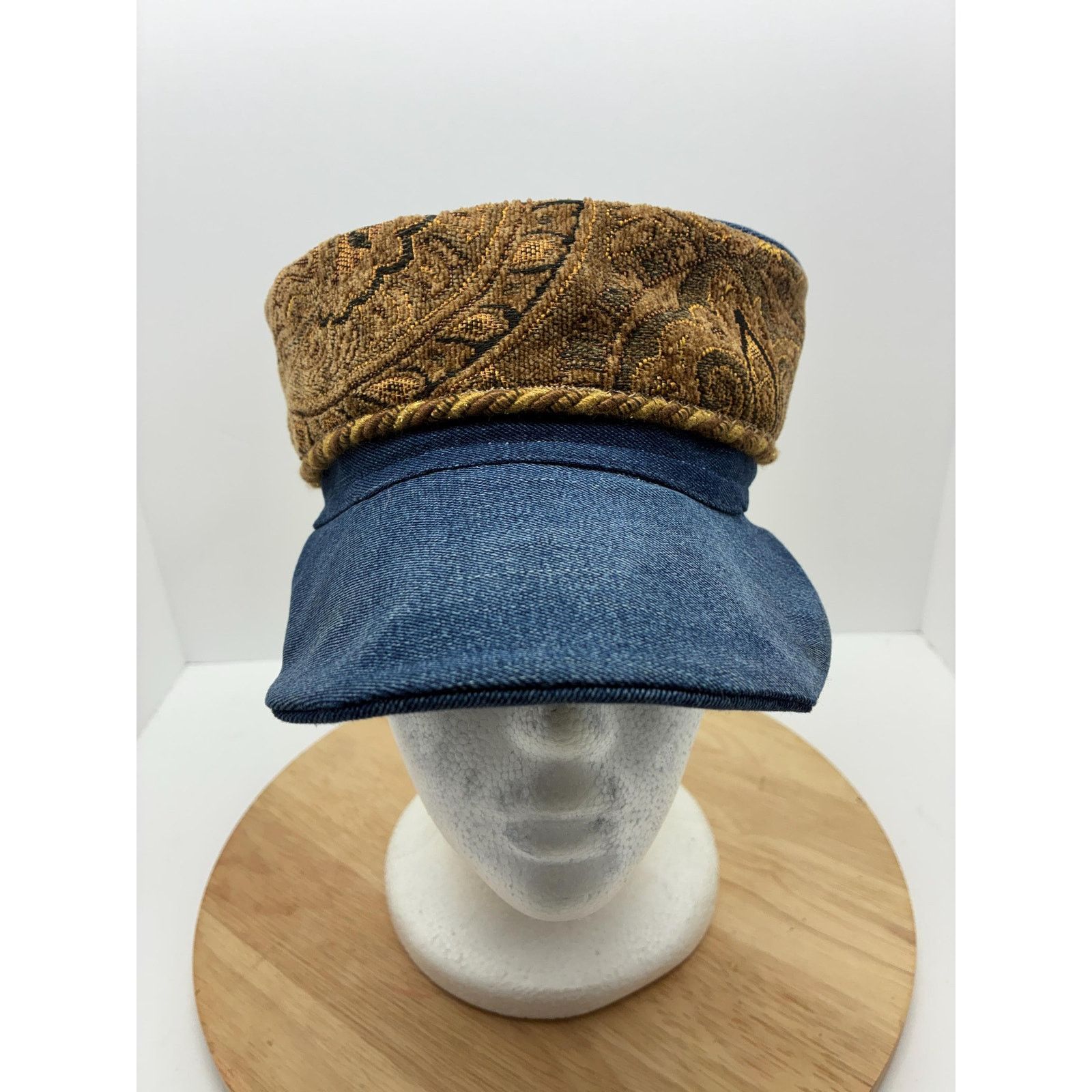 Other Handmade Denim & Tapestry Cap – Small 22” – Upcycled Size ONE SIZE - 1 Thumbnail