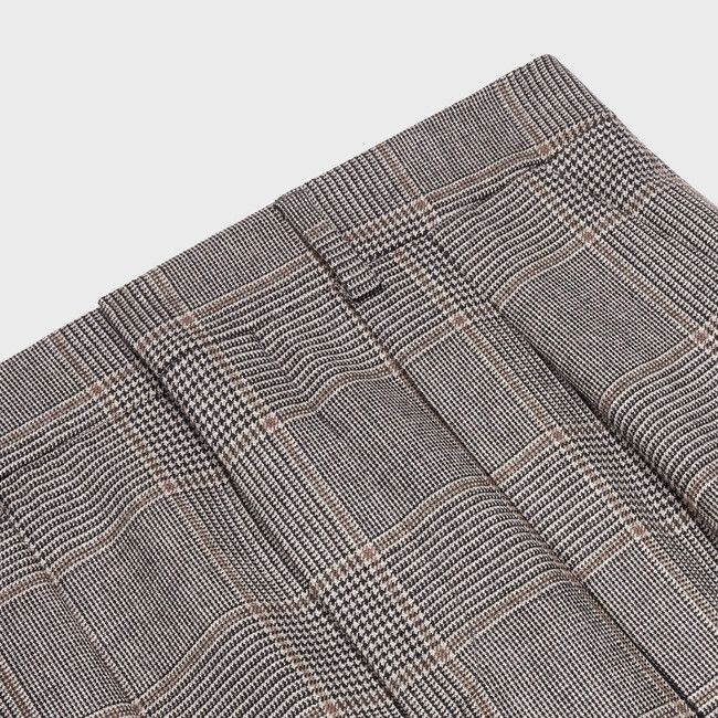 Celine o1bcso1str0924 Margaret Pants In Flannel in Ebene/Ficelle Size 24" / US 00 / IT 34 - 3 Thumbnail