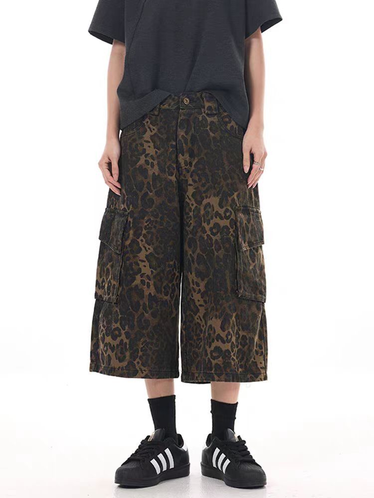 Japanese Brand × Vintage Leopard print paratrooper vintage casual baggy shorts Size US 32 / EU 48 - 5 Thumbnail