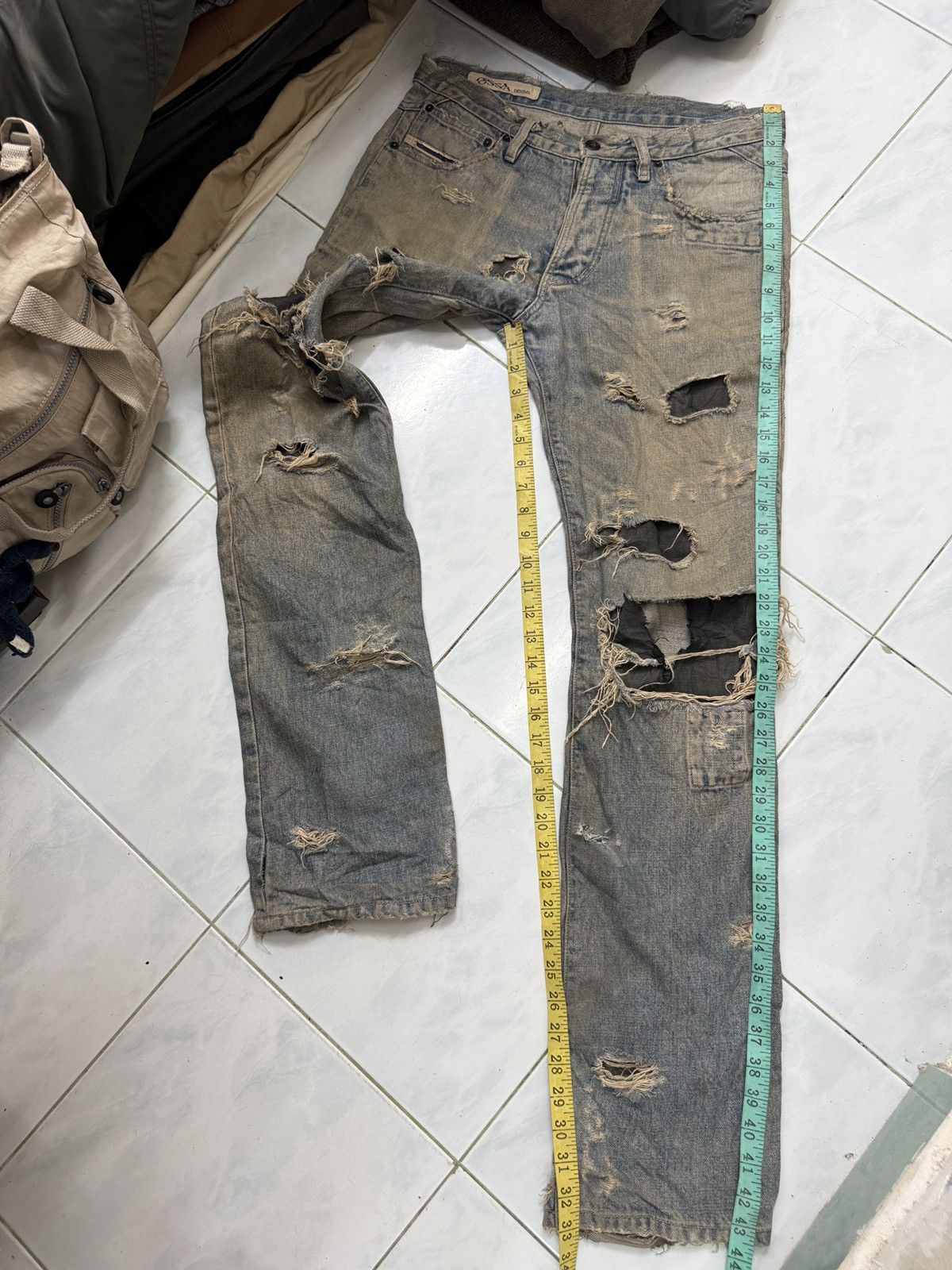 14th Addiction 🔥🔥🔥ARCHIVE OSSA MONDO RAGS PUNK JEANS Size US 32 / EU 48 - 19 Thumbnail