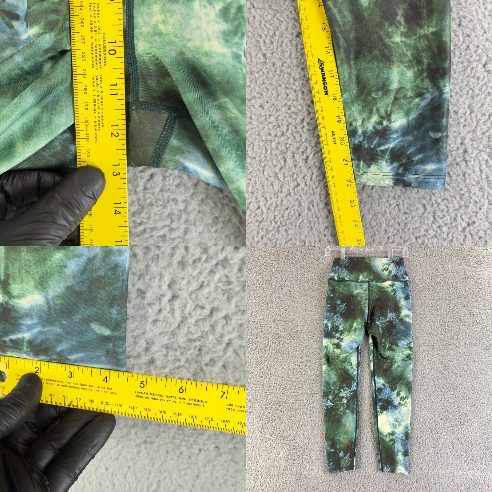 Carbon Carbon38 Womens Medium Green Tie Dye High Rise 7/8 Leggings Workout Yoga Size 32" / US 10 / IT 46 - 8 Thumbnail