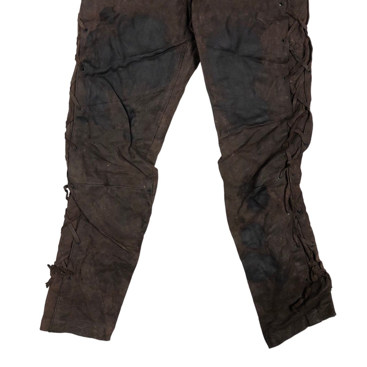 Genuine Leather 🔥Rare Bondage Parachute Biker Genuine Leather Pants Japan Size US 26 / EU 42 - 4 Thumbnail