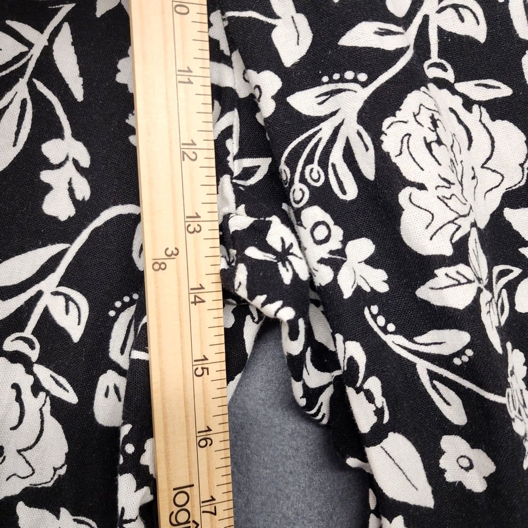 Croft & Barrow Croft Barrow Pants Women Large Linen Blend Floral Black White Wide Leg Pull On Cropped Size 36" / US 14 / IT 50 - 5 Thumbnail