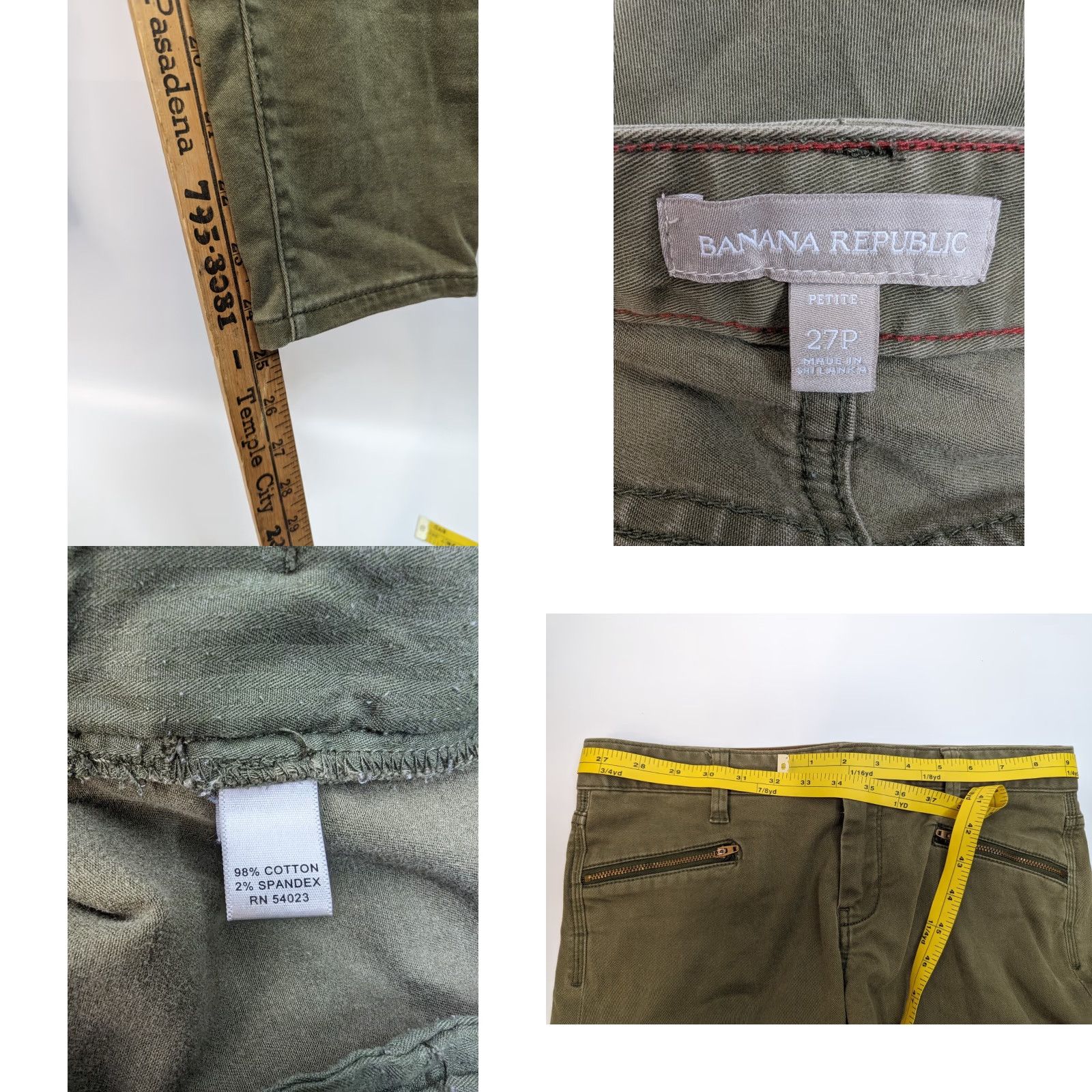 Banana Republic VINTAGE Banana Republic Women's Pine Corduroy Slim Ankle Pants 27P 32in Waist 25in Inseam Stretch Regular Mens Womens Girls Size 27" / US 4 / IT 40 - 8 Thumbnail