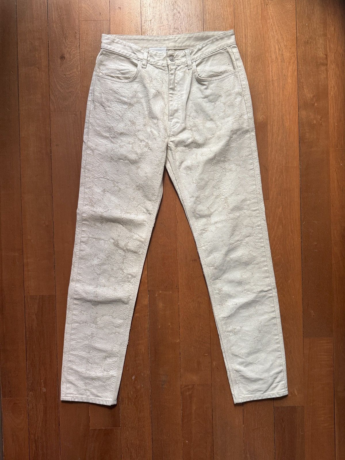 Givenchy Givenchy SS21 White Crackled Paint Denim Size US 30 / EU 46 - 1 Thumbnail
