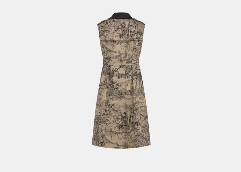 o1w1db10824 2-in-1 Sleeveless Coat in Beige Black