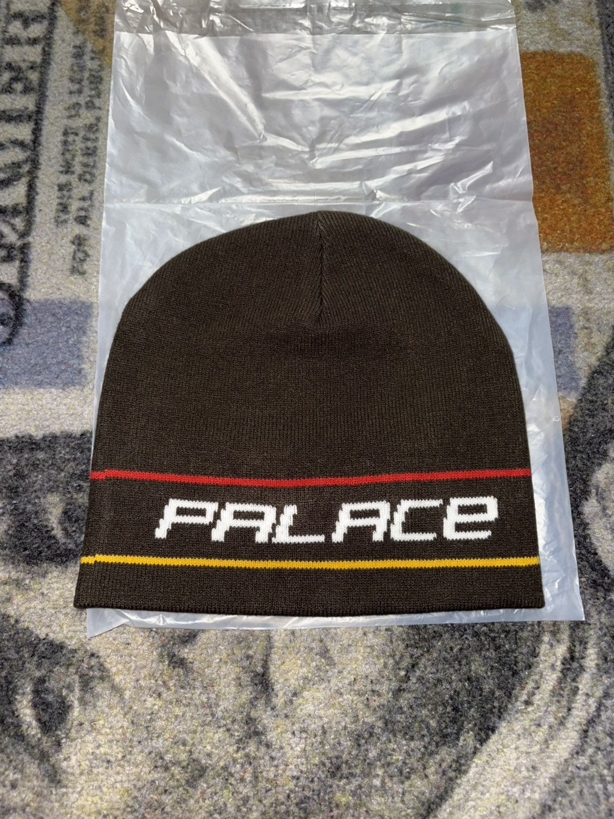 Palace Palace Stripe Nein Cuff Beanie Brown Size ONE SIZE - 1 Thumbnail
