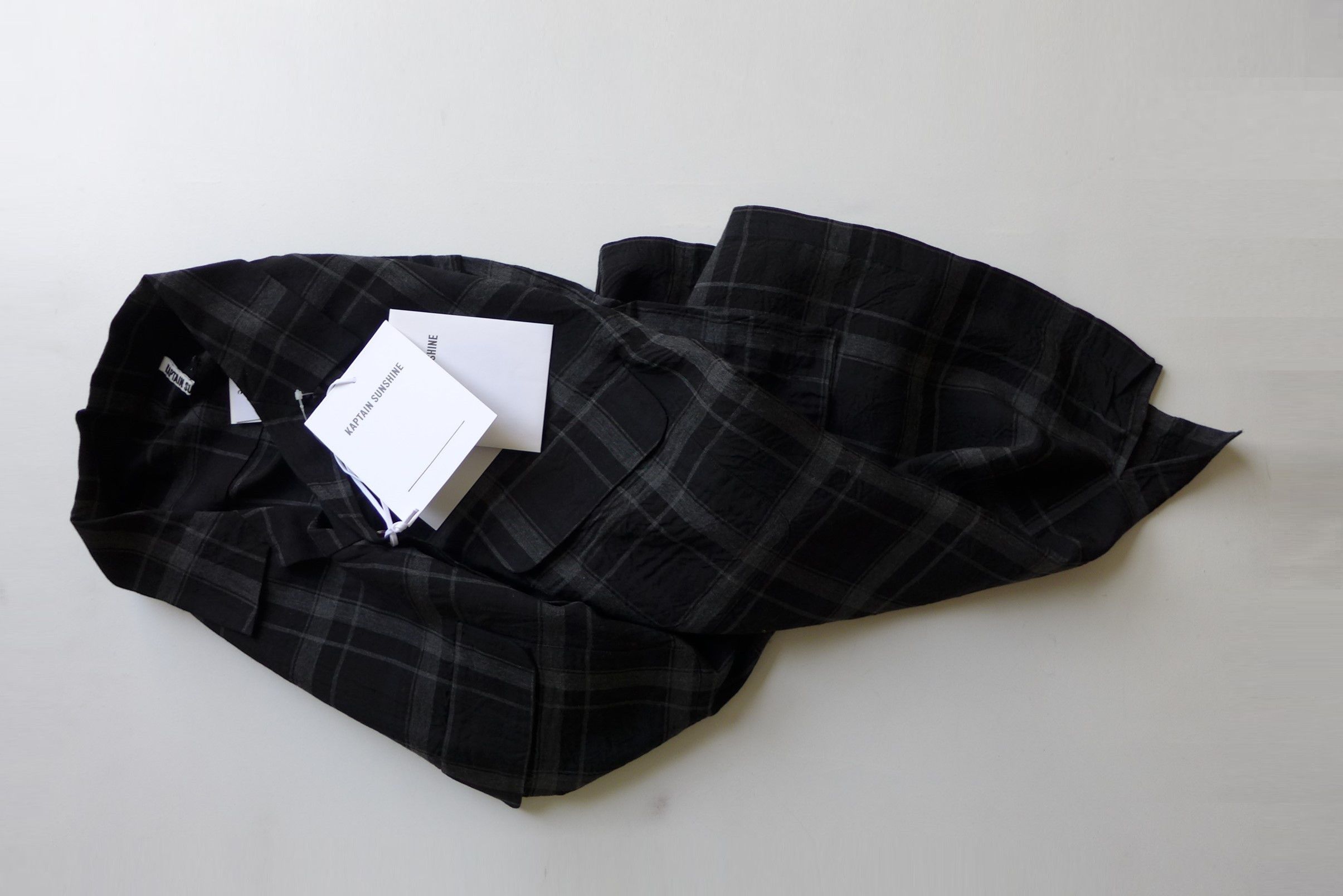 Kaptain Sunshine Kaptain Sunshine Short Sleeve Shirt - Black Plaid Size US L / EU 52-54 / 3 - 8 Thumbnail