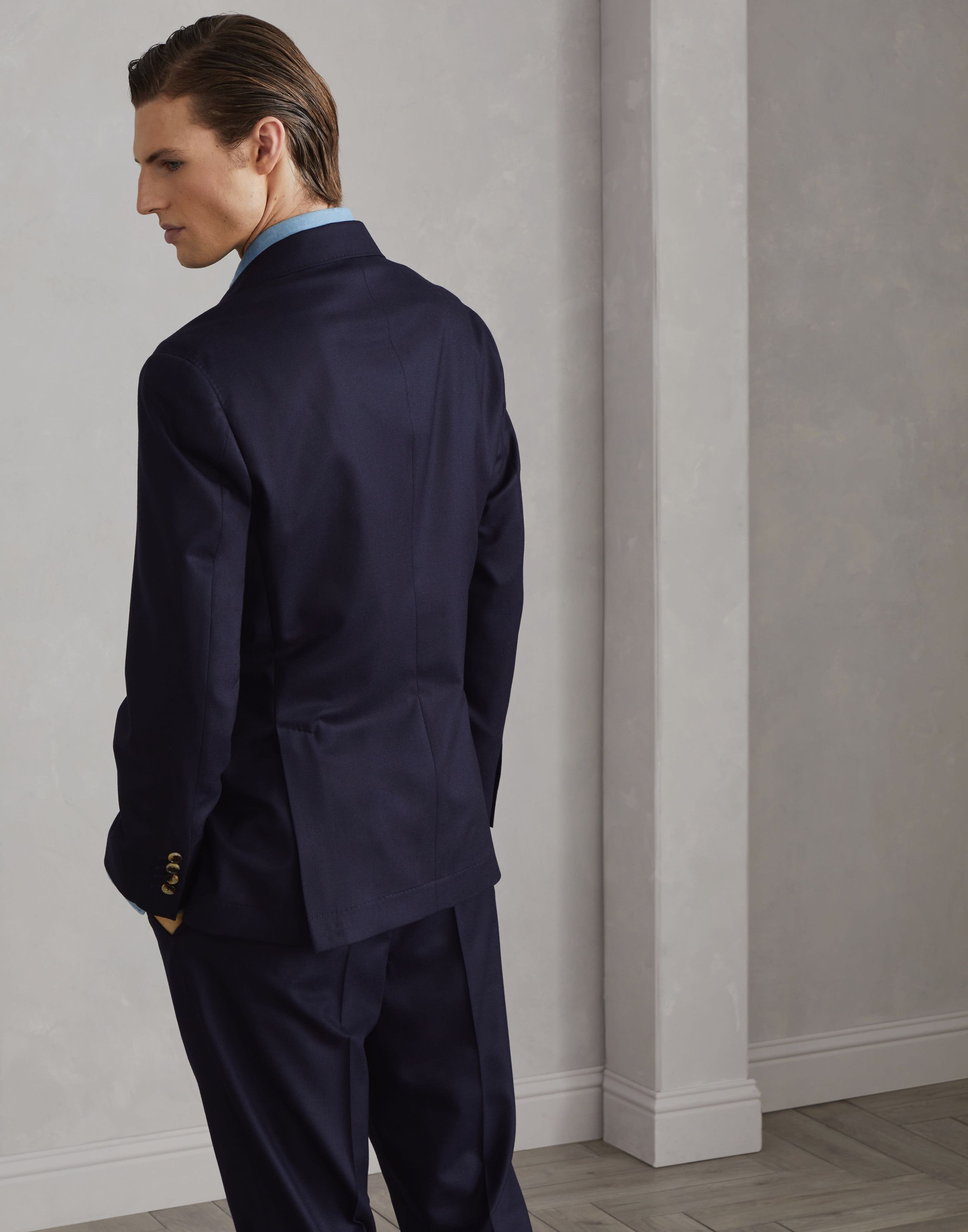 Brunello Cucinelli o1w1db10226 Suit Type Jacket in Dark Blue Size US M / EU 48-50 / 2 - 3 Thumbnail