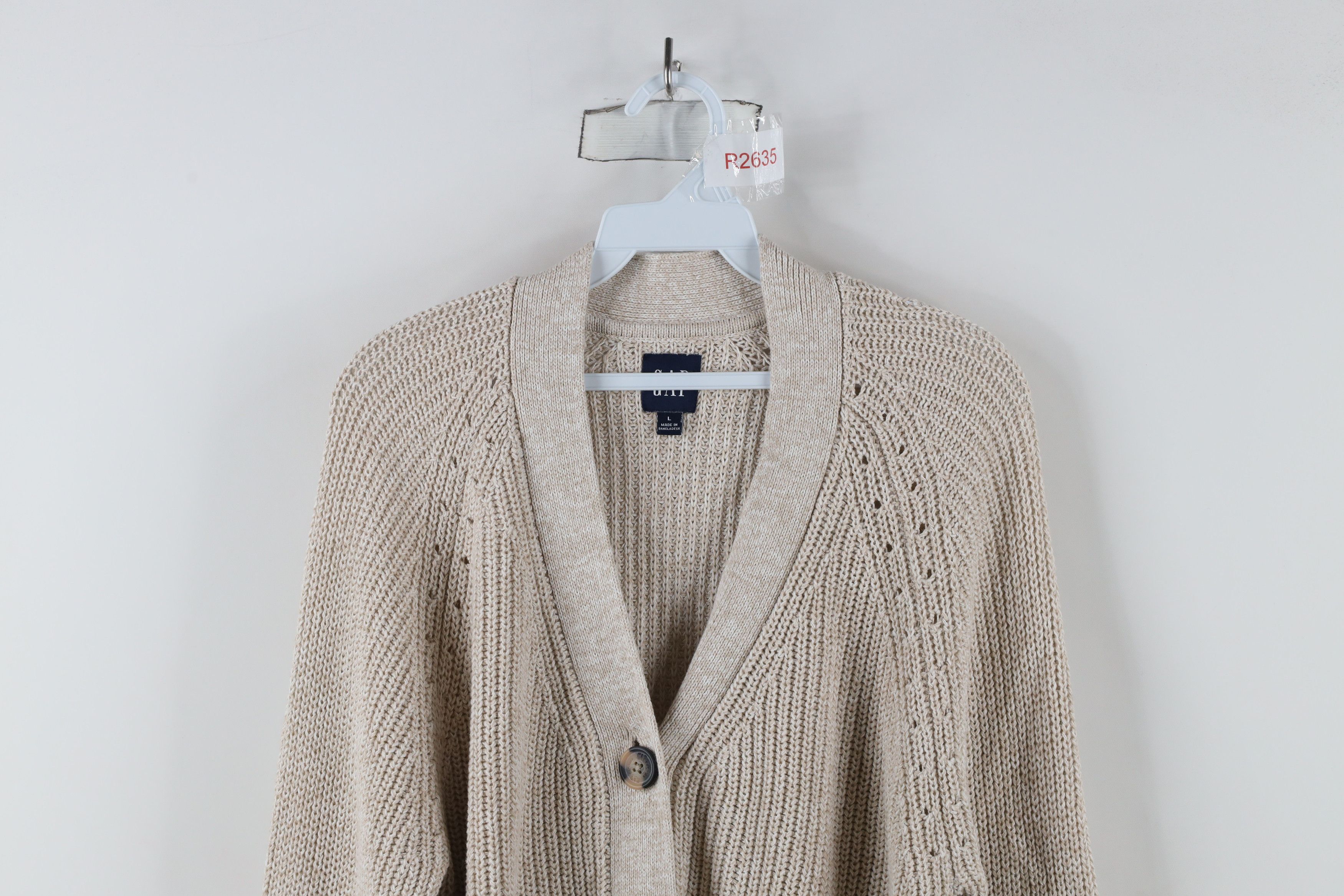 Gap × Vintage Vintage Gap Big Button Chunky Ribbed Knit Cardigan Sweater Size L / US 10 / IT 46 - 2 Thumbnail