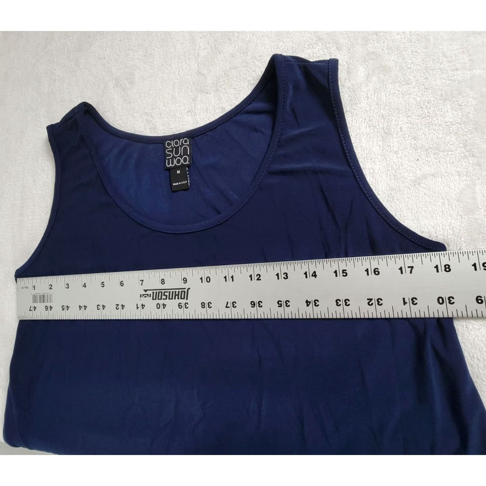 Vintage Clara Sunwoo Tunic Top/Dress Medium Navy Sleeveless Tank Stretch Knit Womens Size M / US 6-8 / IT 42-44 - 6 Thumbnail