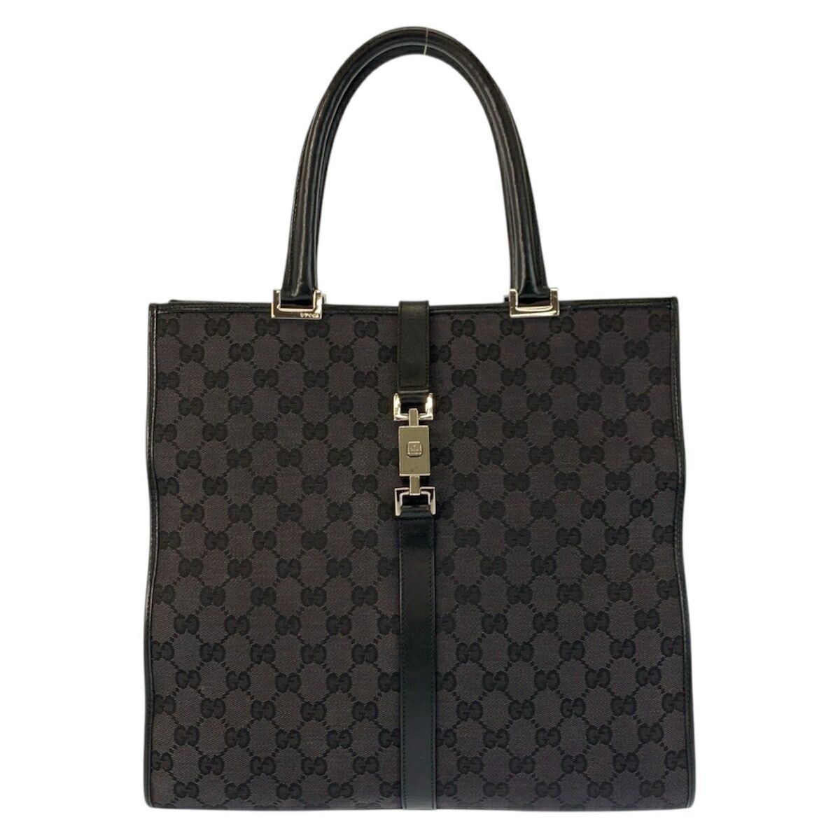 Gucci Gucci Jackie GG Canvas Leather Tote Bag Leather Tote Bag 0021064 Duty Free For Usa in Black, Women's
