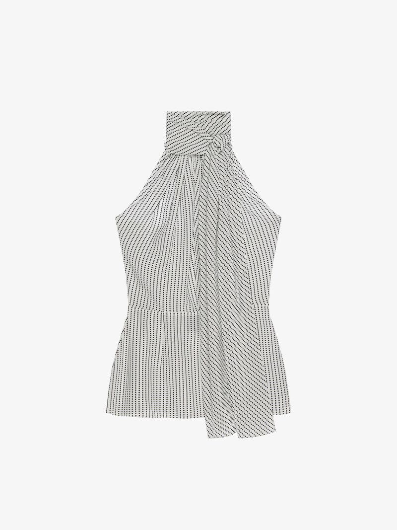 Givenchy o1w1db10326 Top With Knot Collar in White/Black Size M / US 6-8 / IT 42-44 - 1 Thumbnail