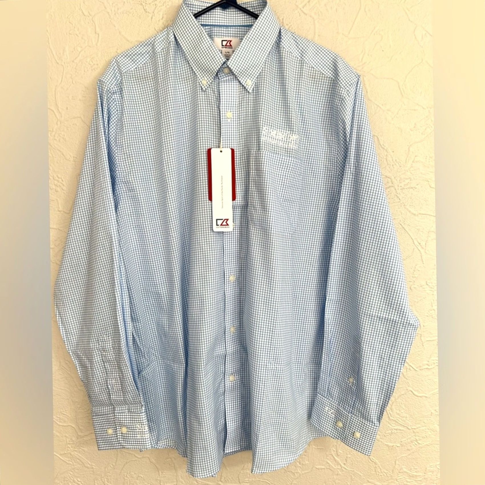 Cutter & Buck Cutter & Buck Shirt Men L Large Tattersall Blue NWT Sothebys Easy Care Long Sleeve Size US L / EU 52-54 / 3 - 2 Thumbnail