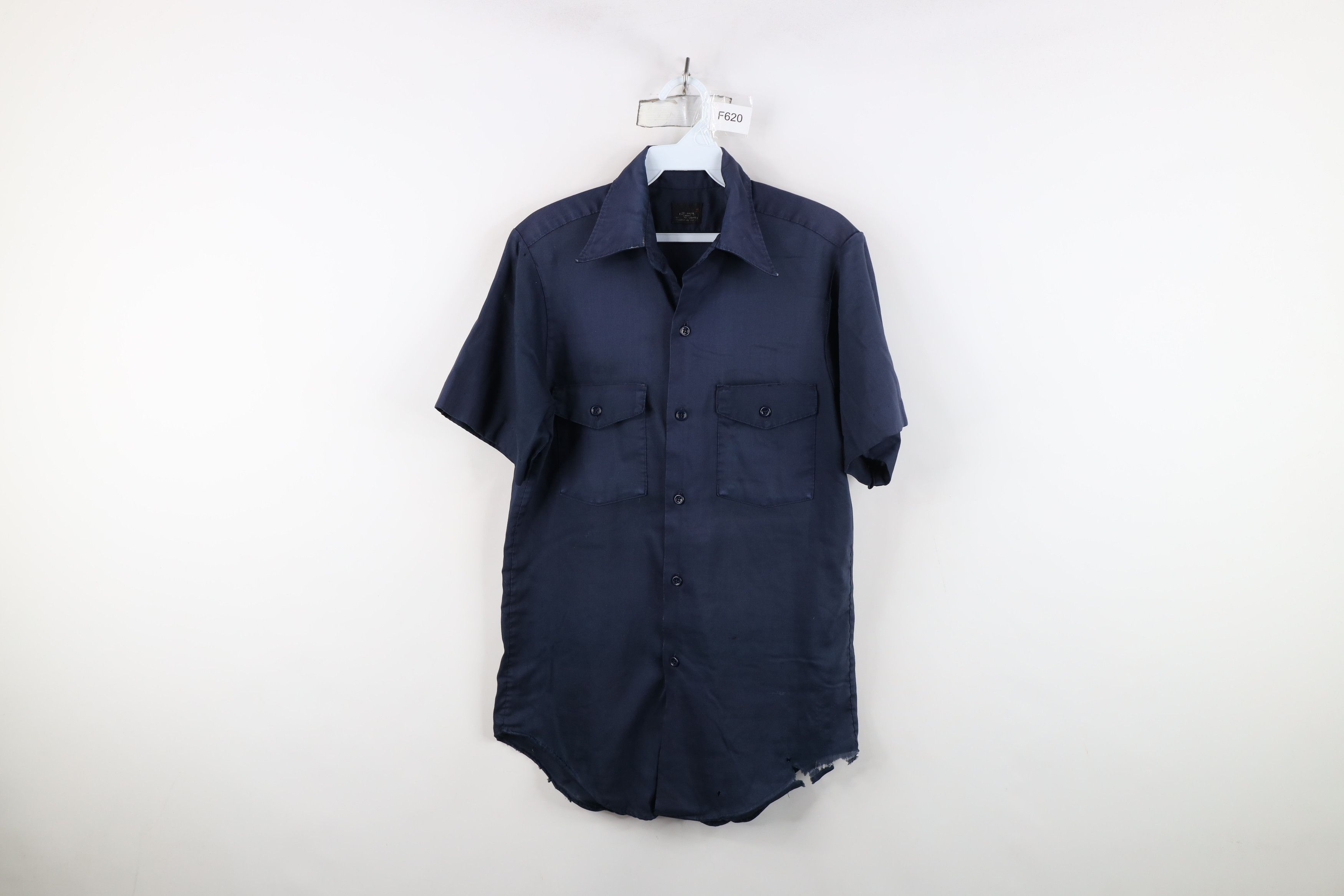 Lee Vintage 70s Lee Workwear Mechanic Button Shirt Blue USA Size US M / EU 48-50 / 2 - 1 Thumbnail