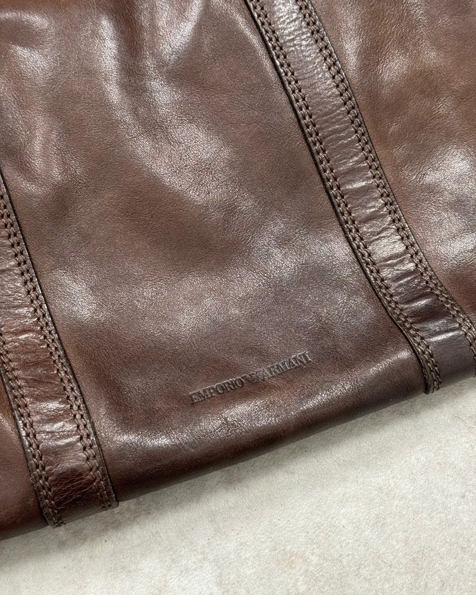 Emporio Armani 2000s Emporio Armani Brown Leather Handle Bag Size ONE SIZE - 4 Thumbnail