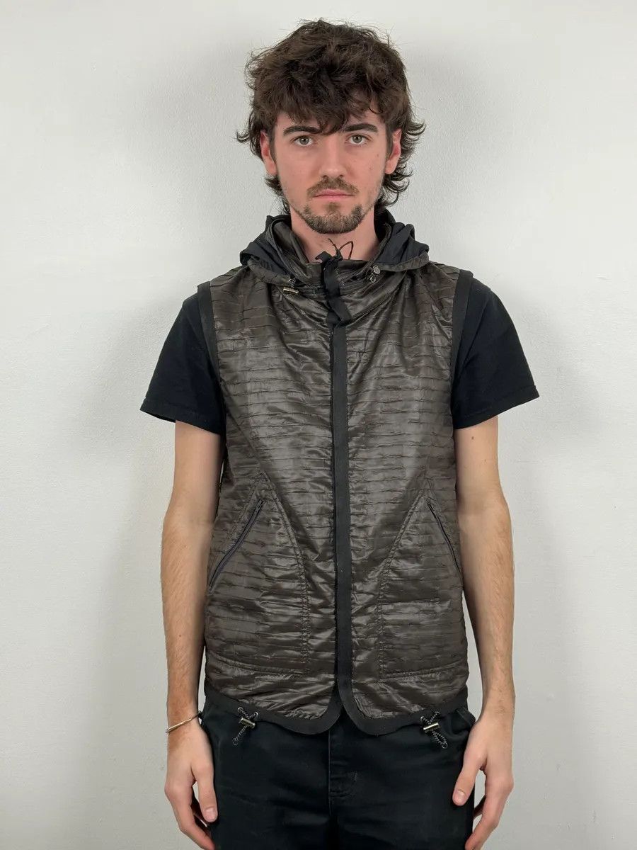 Emporio Armani SS2010 Emporio Armani Brown Satin Crocodile Effect Avant-Garde Vest Size US S / EU 44-46 / 1 - 2 Thumbnail