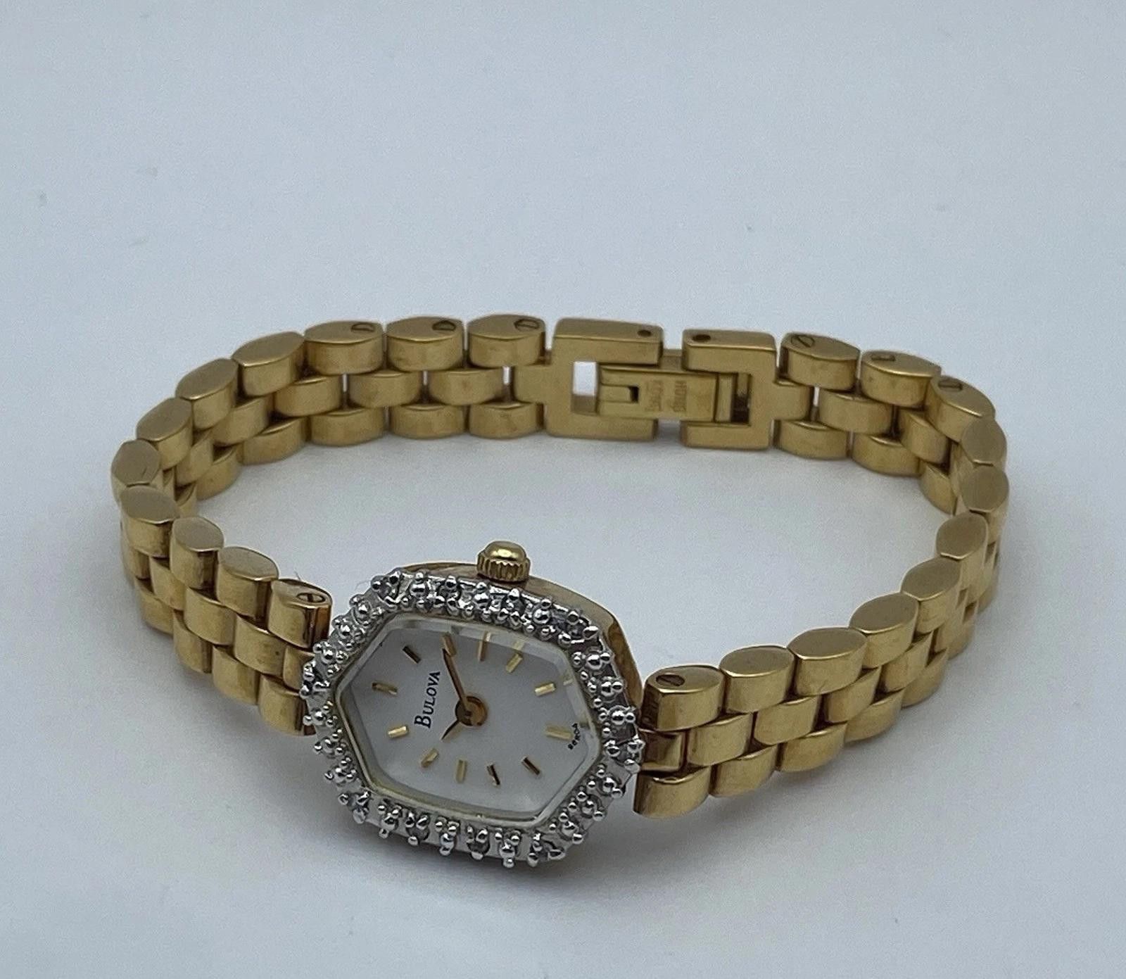 Bulova Vintage Bulova T6 Diamond Ladies Watch 1996 Gold Tone 98R04 Size ONE SIZE - 5 Thumbnail