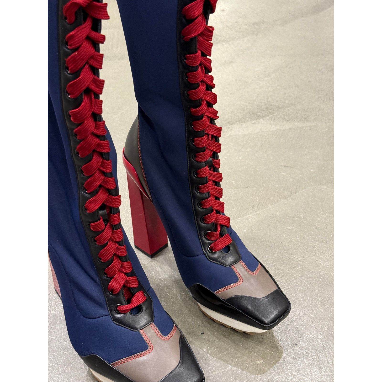 Versace S/S2017 Versace iconic runway neoprene multi color high boot Size US 9 / IT 39 - 5 Thumbnail