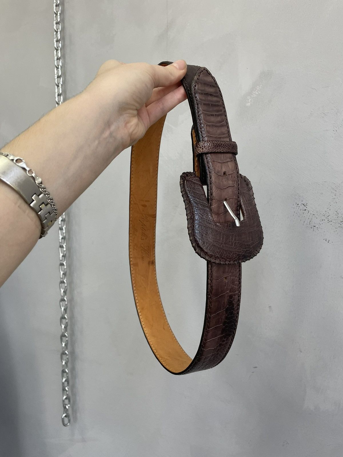14th Addiction Rare 14th addiction ostrich leather reptiles house belt Size ONE SIZE - 6 Thumbnail