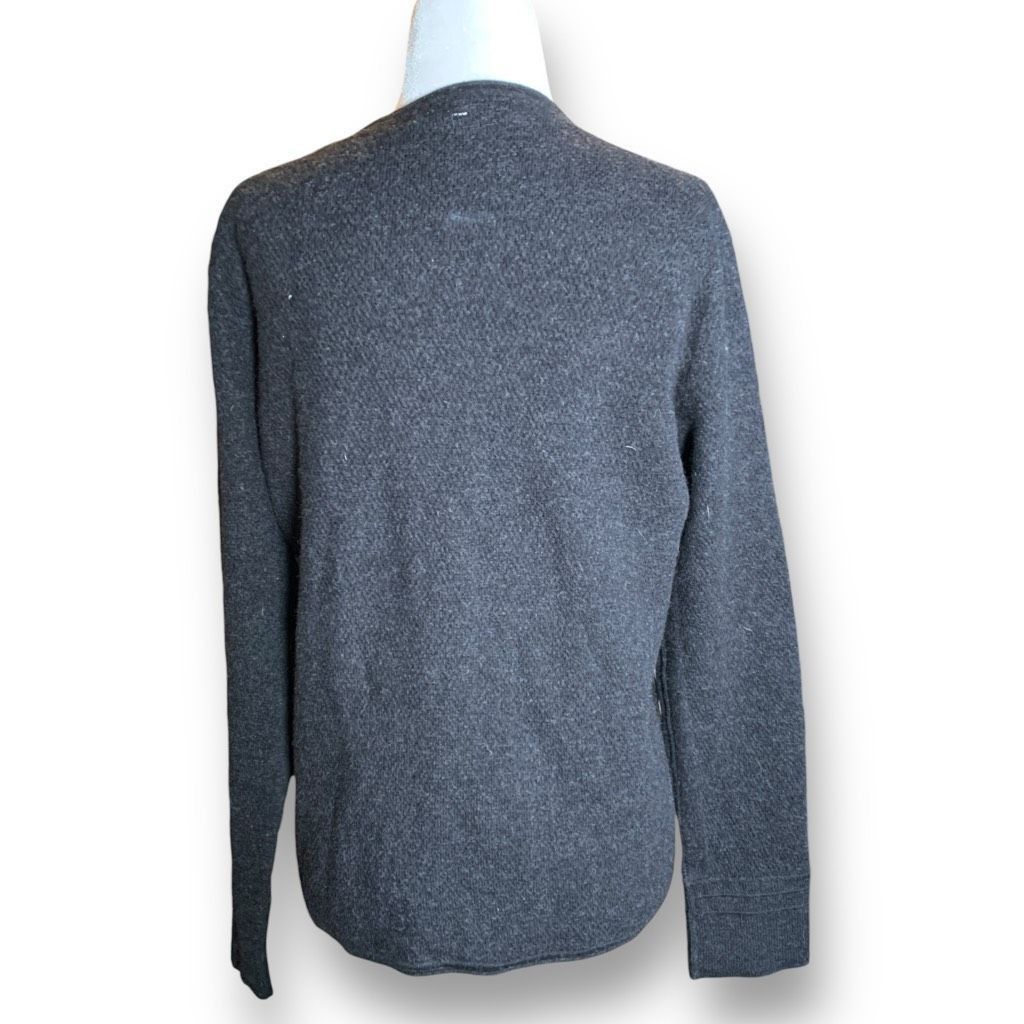 Rag & Bone Rag & Bone Dark Charcoal Gray Wool Blend Neutral Knit Pullov Size L / US 10 / IT 46 - 3 Thumbnail