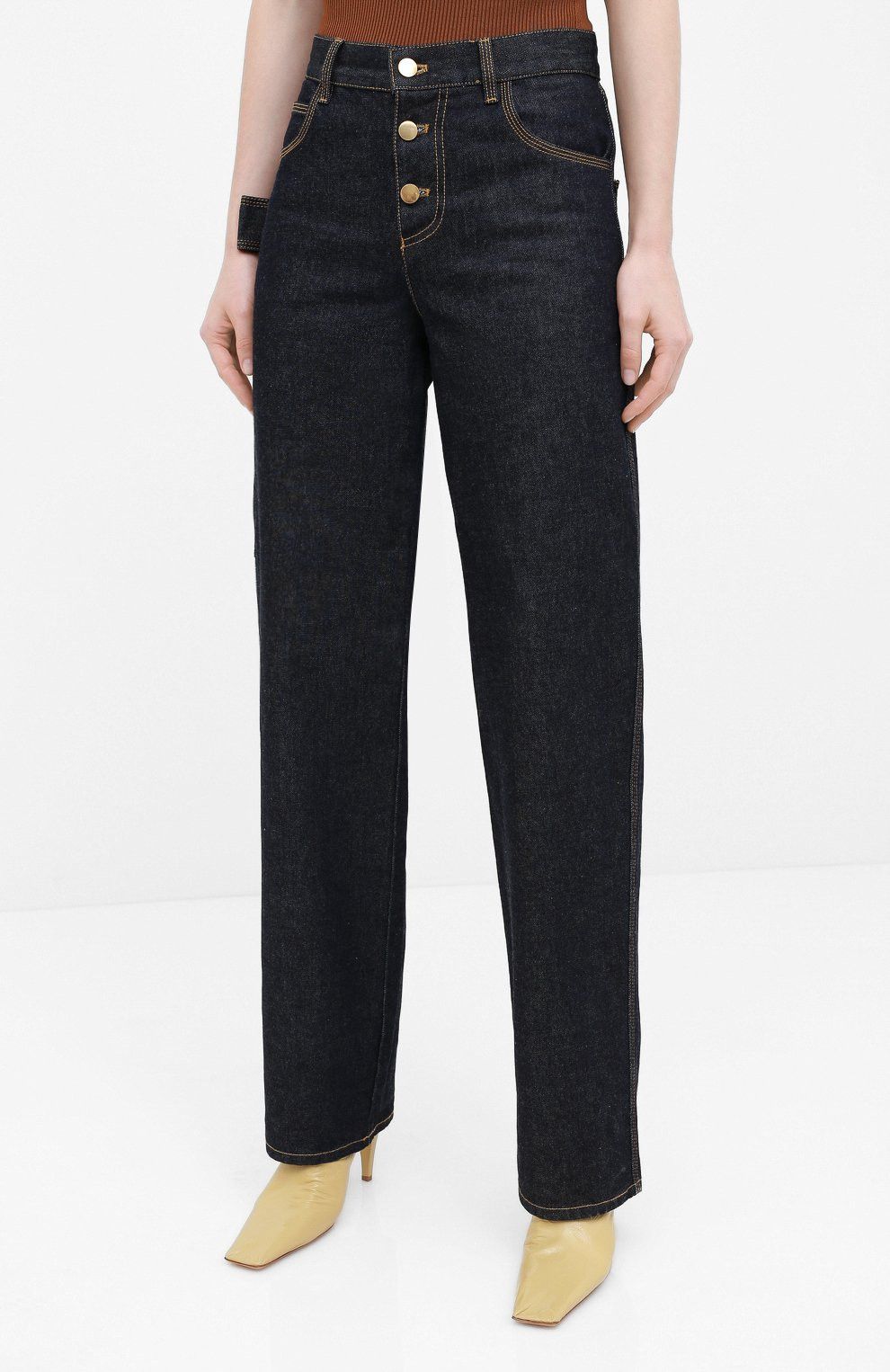 Bottega Veneta BOTTEGA VENETA navy blue straight leg jeans 40 IT / 4 US Size 27" / US 4 / IT 40 - 3 Thumbnail