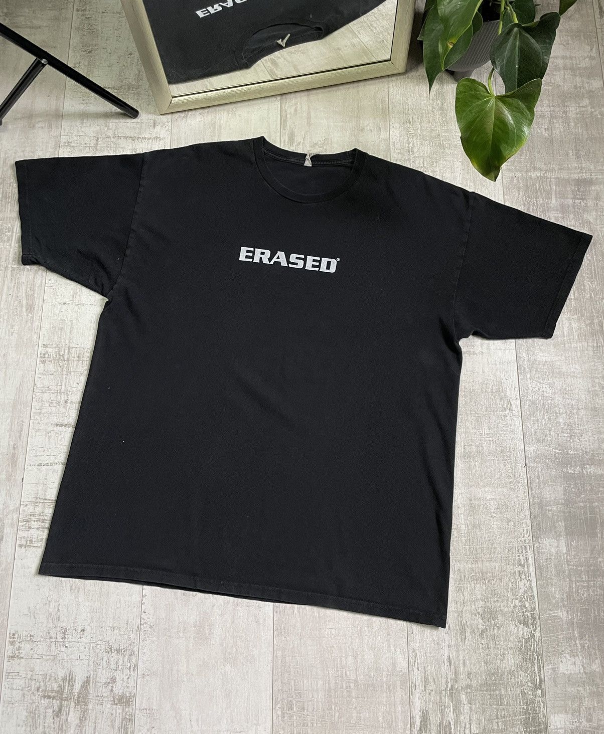 American Apparel Vintage Erased Identity Head Logo T-Shirt Hard Black RARE Size US XL / EU 56 / 4 - 2 Thumbnail