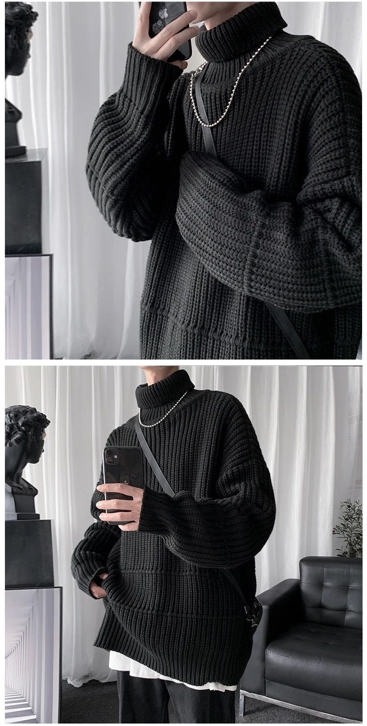 Japanese Brand × Vintage Turtle Neck - Style Streetwear Knitted Sweatshirt Size US XXL / EU 58 / 5 - 3 Thumbnail