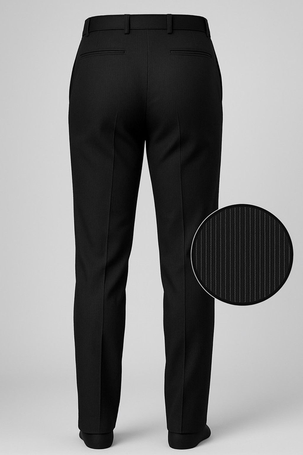 Other Vittorino Ribbed Black Dress Pants 32x32 – Textured Tailored Size US 32 / EU 48 - 2 Thumbnail