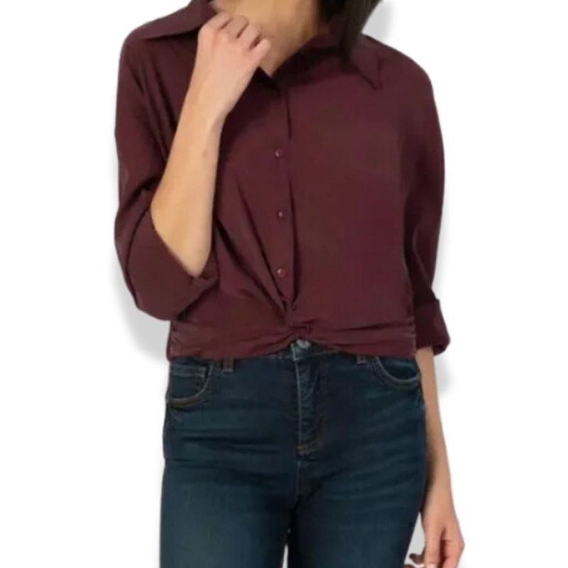Other Kut From The Kloth Button Up Twist Front Purple Small NWOT Size S / US 4 / IT 40 - 1 Thumbnail