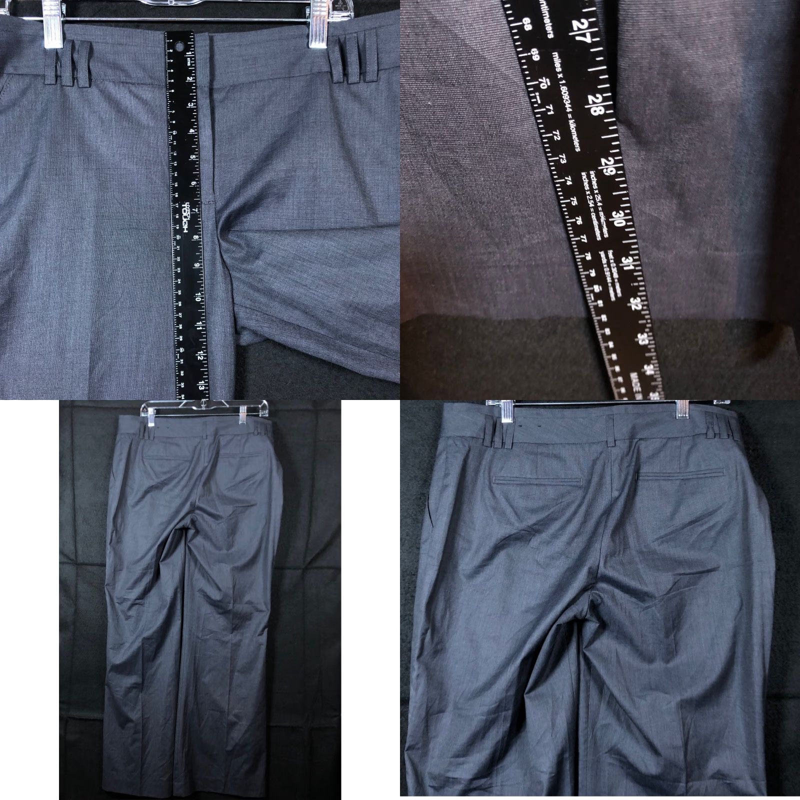 Express Express Pants Womens Dark Gray Mid Rise Straight Workwear Stretch 12 Regular Size 25" / US 0 / IT 36 - 8 Thumbnail