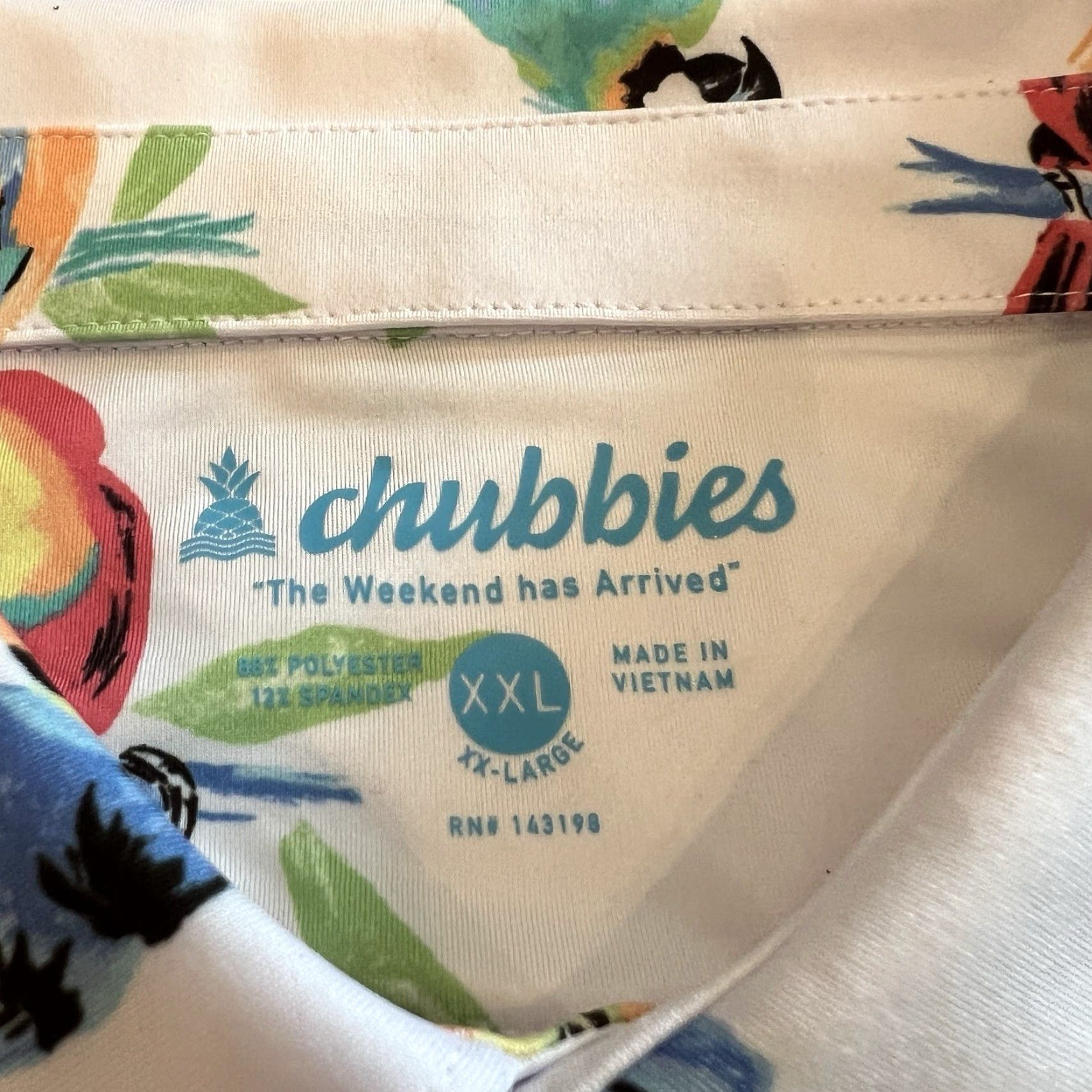 Chubbies Chubbies Polo Shirt Short Sleeve Parrot Graphic Print Hawaiian Tropical Multicolor 2XL Men Mens Size US XXL / EU 58 / 5 - 2 Thumbnail